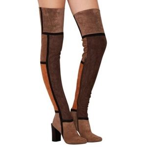 Jeffrey Campbell Brown Finestra Over The Knee Boot